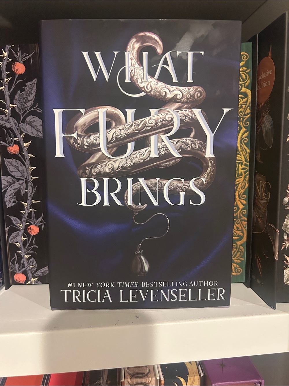 What Fury Brings by Tricia Levenseller - Dark Blue & Gold Hardcover SIGNED